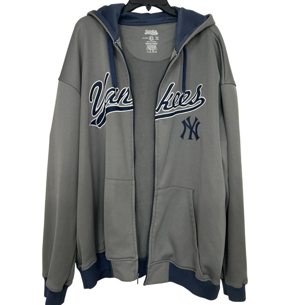 Vintage Stitches New York Yankees Full Zip Hooded Full Zip Sweatshirt 2XL MLB - Picture 3 of 15